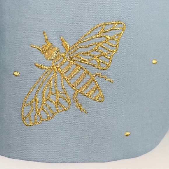 Valentina Shah Gaia Bee Embroidered Blazer Blue Gold NWOT - Picture 7 of 9